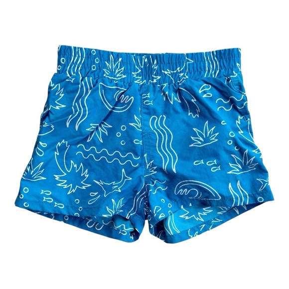 Columbia Blue Wave Pattern Swim Shorts with Elastic Waistband 2T - Picture 1 of 3